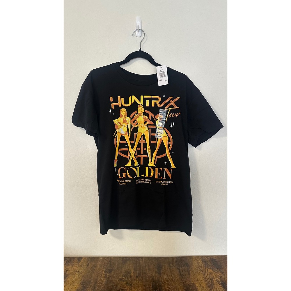 Huntrix Golden Tour Graphic Tee Black Kids Size Medium NWT